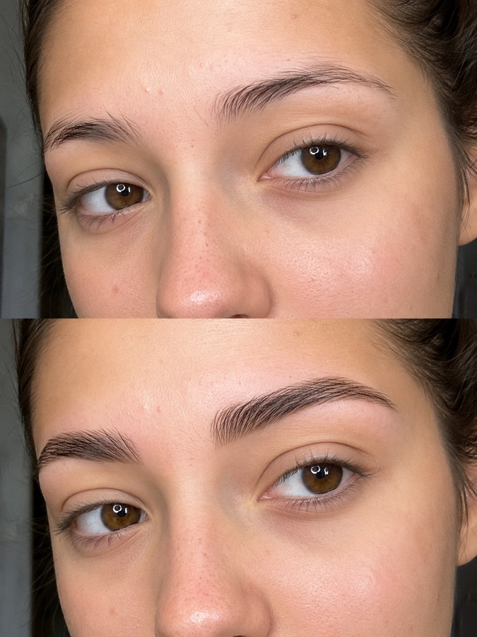 Brow transformation before and after